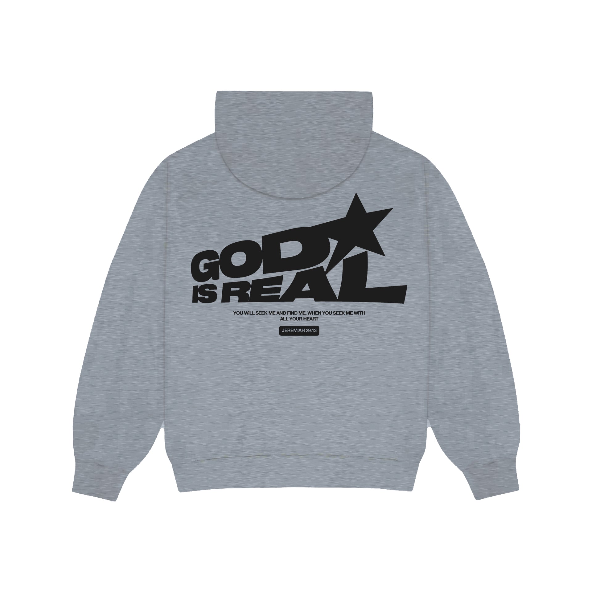 GOD IS REAL HOODIE (HEATHER GREY)