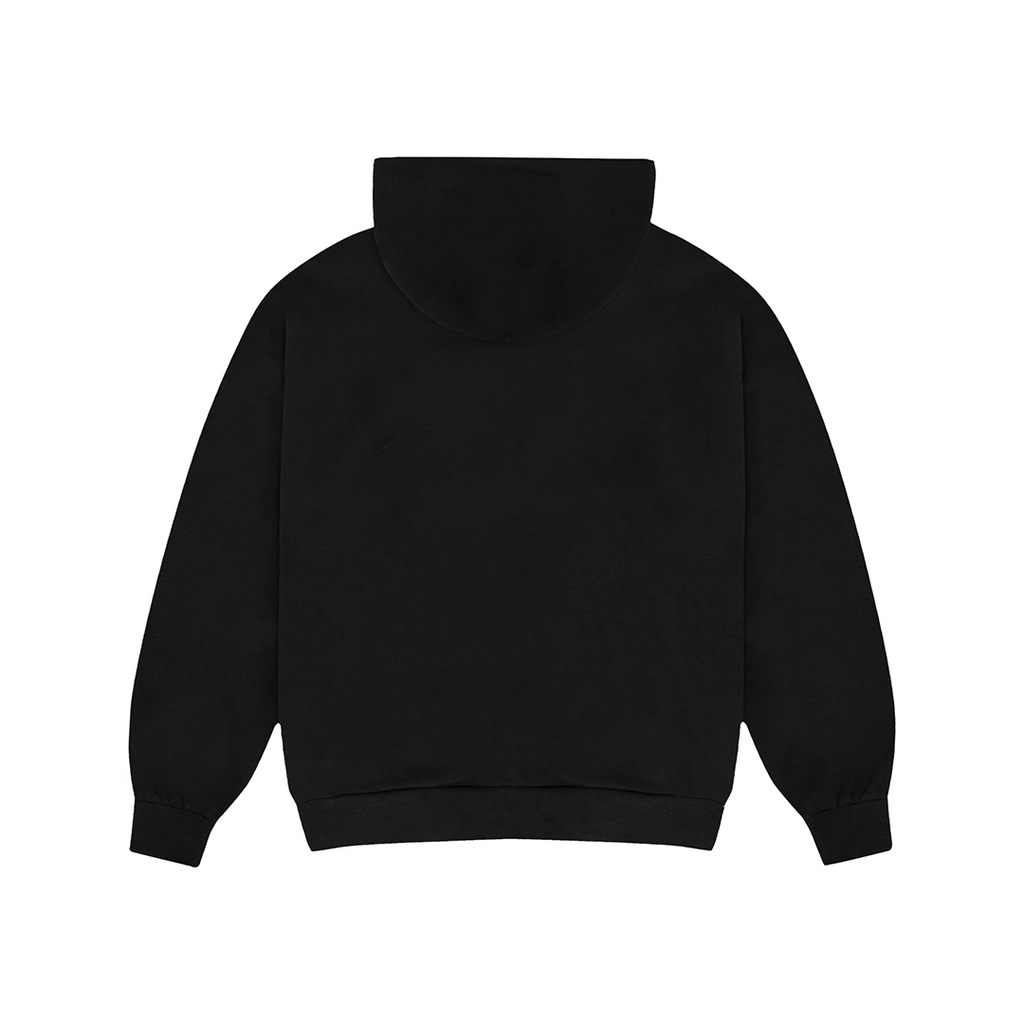 Cross Embroidery Hoodie Black