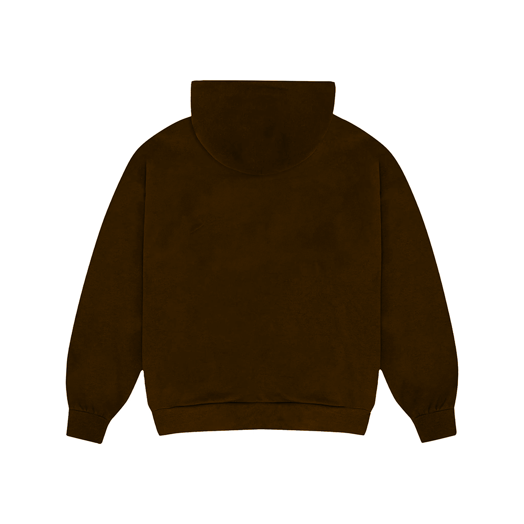 CROSS EMBROIDERY HOODIE (BROWN)