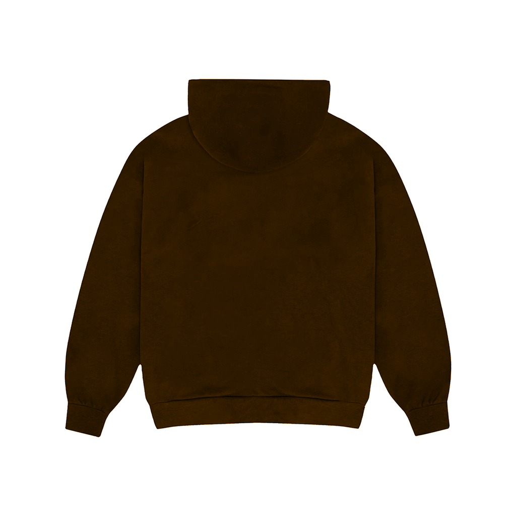 Brown Cross Embroidery Hoodie