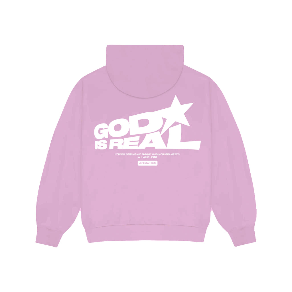 God is Real Hoodie (pink)