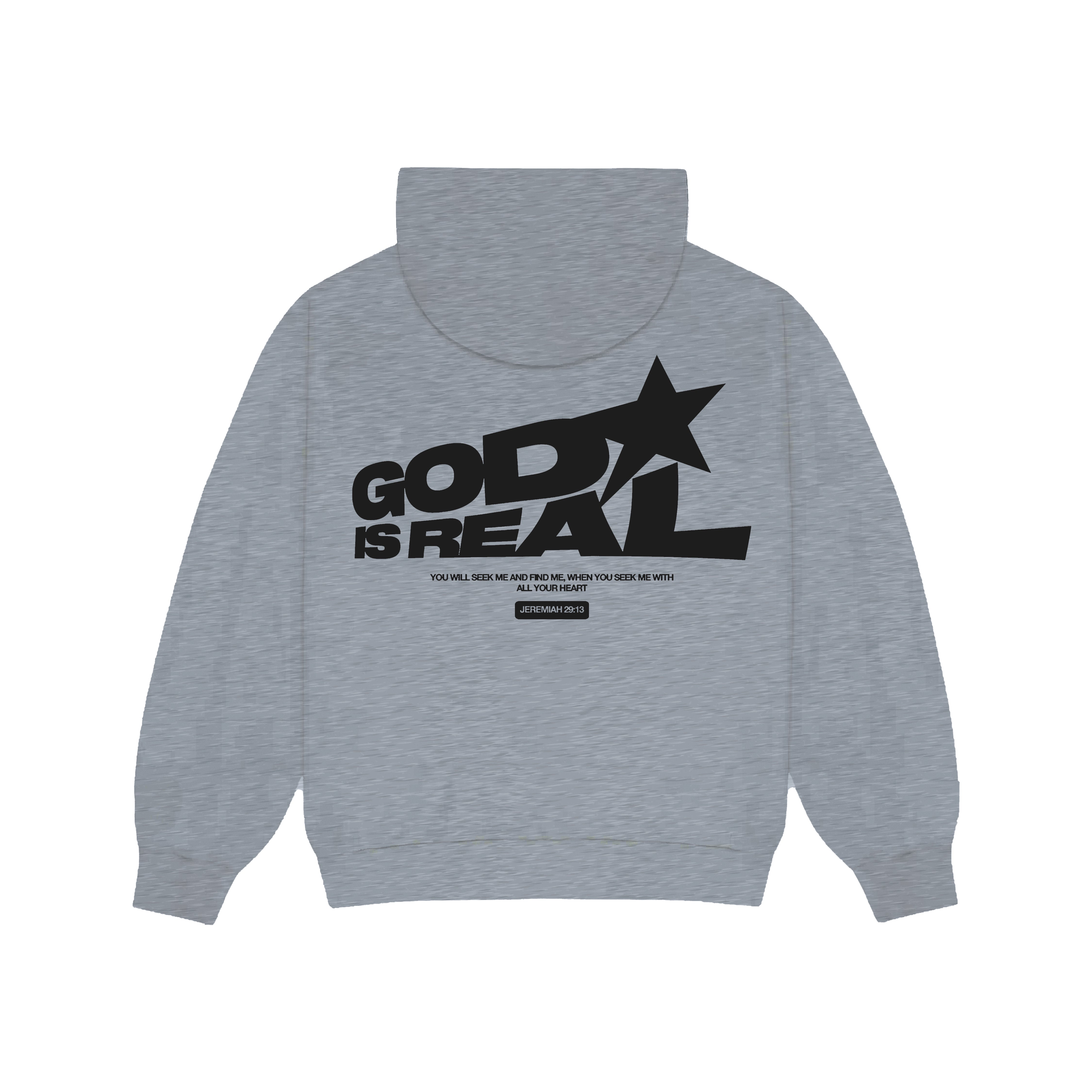 GOD IS REAL HOODIE (HEATHER GREY) | God Swagg Apparel